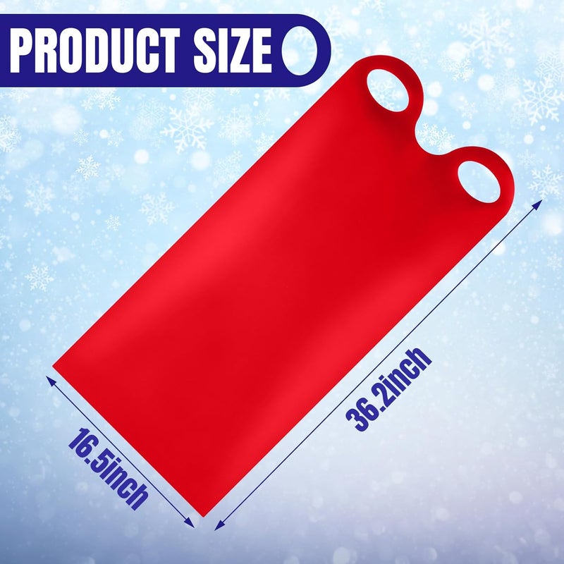 Poen 4 قطع زلاجات ثلجية للأطفال والبالغين، زلاجات قابلة لللف بطول 36.2 بوصة، زلاجات بلاستيكية مع 2 مقبض، معدات خفيفة الوزن وعالية السرعة - Image 2